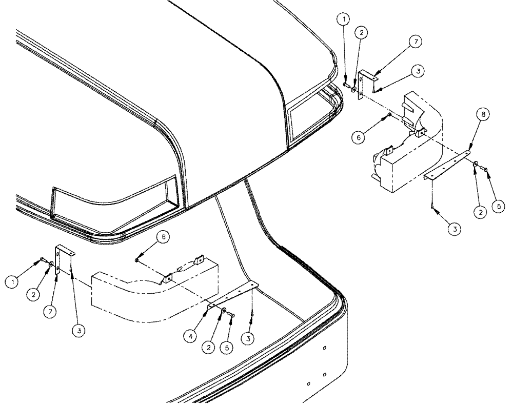 Схема запчастей Case IH 3150 - (04-008) - HEADLIGHT MOUNT GROUP Suspension & Frame