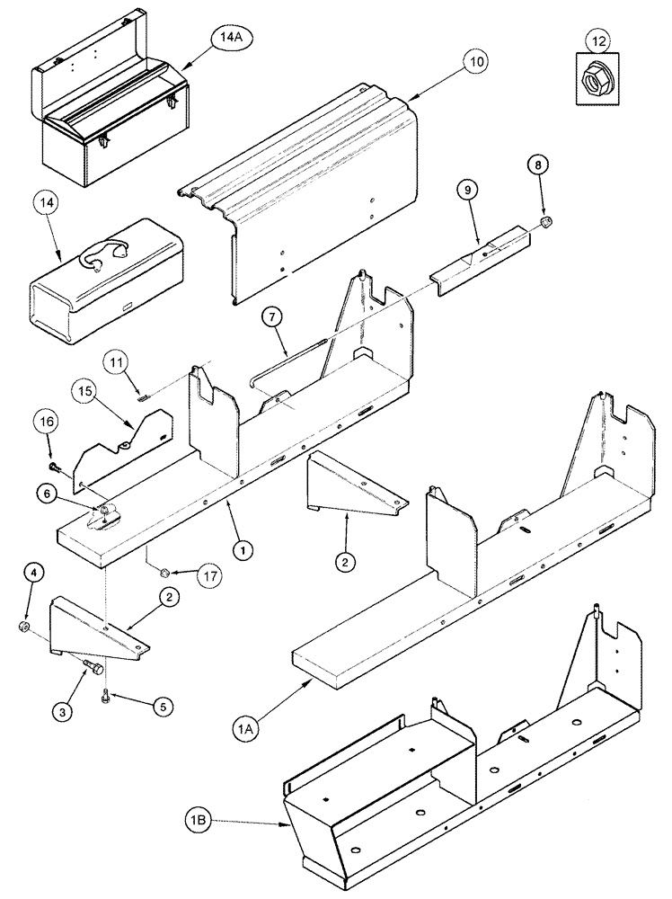 Схема запчастей Case IH 2366 - (04-37) - BATTERY - BOX (06) - ELECTRICAL