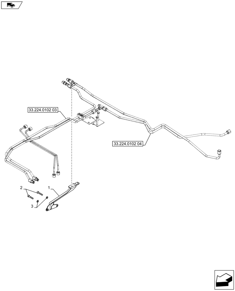 Схема запчастей Case IH PUMA 200 - (33.224.0104) - ABS SYSTEM - BRAKET FOR PNEUMATIC TRAILER BRAKE PIPES (VAR.743922)ABS SYSTEM - BRAKET FOR PNEUMATIC TRAILER BRAKE PIPES (VAR.743922) (33) - BRAKES & CONTROLS