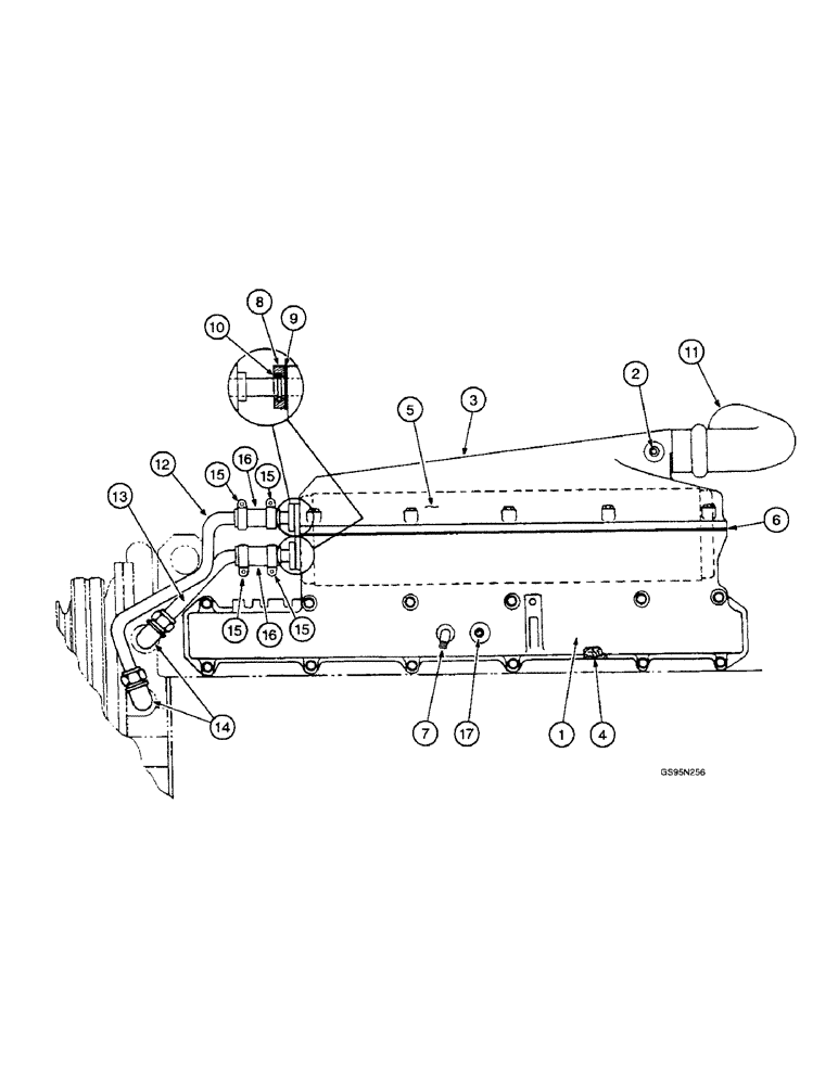 Схема запчастей Case IH DTI-466C - (9E-158) - INTERCOOLER AND CONNECTIONS, 5488 TRACTORS 