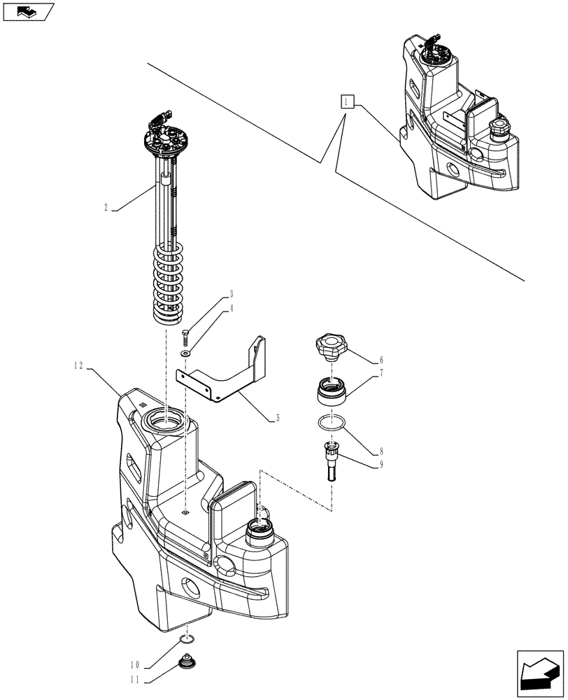 Схема запчастей Case IH PUMA 185 - (10.216.0101[05]) - ABS SYSTEM - ADBLUE™/DEF (DIESEL EXHAUST FLUID) TANK AND RELATED PARTS - BREAKDOWN (VAR.743922) (10) - ENGINE