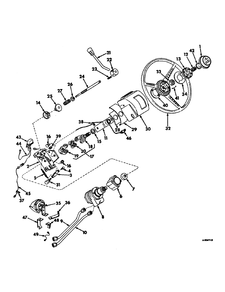 Схема запчастей Case IH 1456 - (10-19) - HYDRAULICS, TILT STEERING WHEEL (07) - HYDRAULICS