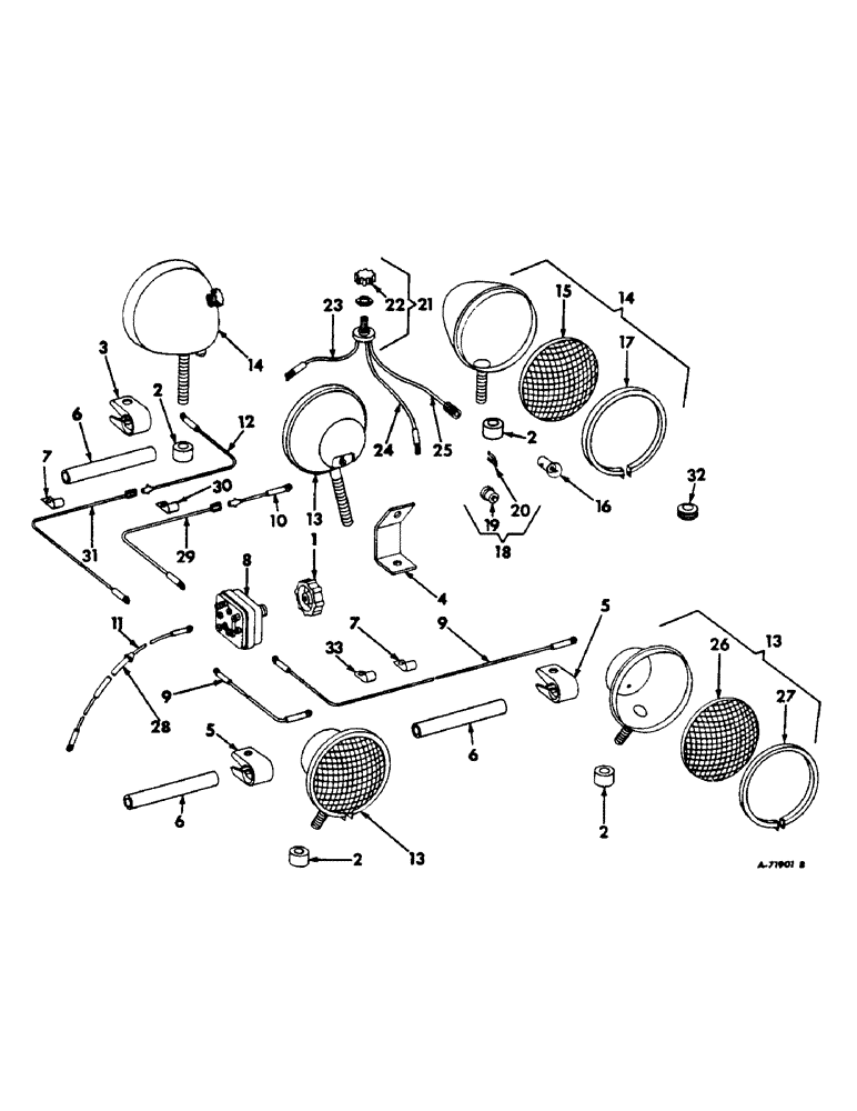 Схема запчастей Case IH 303 - (224) - LIGHTING PARTS, STANDARD SERIAL NO. 11764, AND ABOVE ATTCHMENT NO. 11763 AND BELOW (55) - ELECTRICAL SYSTEMS