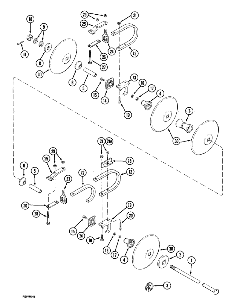 Схема запчастей Case IH 3850 - (75.200.03) - CUSHION DISK GANG, 7-1/2 INCH SPACING (09) - CHASSIS/ATTACHMENTS