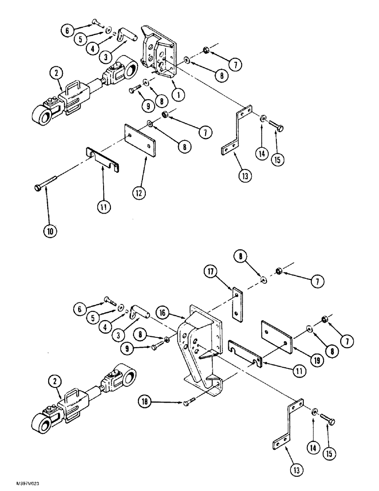 Схема запчастей Case IH 9390 - (9-008) - THREE POINT HITCH LINKAGE, P.I.N. JEE0069308 AND AFTER (09) - CHASSIS/ATTACHMENTS