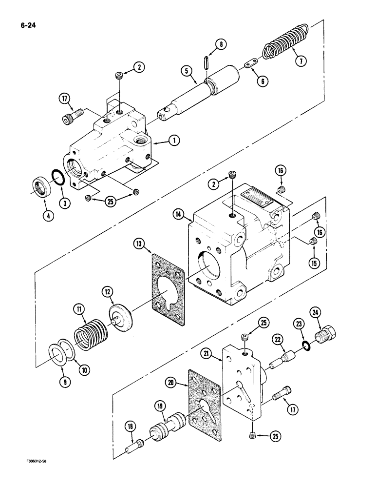 Схема запчастей Case IH 9180 - (6-24) - TRANSMISSION CLUTCH CONTROL VALVE (06) - POWER TRAIN