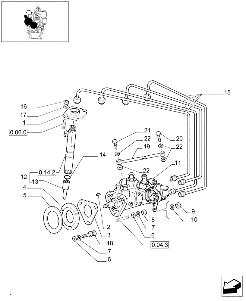 Схема запчастей Case IH JX95 - (0.14.0/06[01]) - FUEL INJECTION PUMP ASSEMBLY (AFTER S/N 13287) (01) - ENGINE