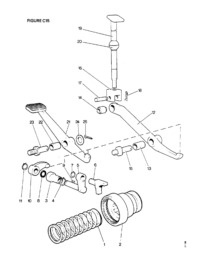 Схема запчастей Case IH 1410 - (C15-1) - GEARBOX, DIFFERENTIAL LOCK, [A] 1410Q, 1410SK, 1412Q, 1412SK [B] 1410, 1410 4WD, 1412, 1412G Gearbox