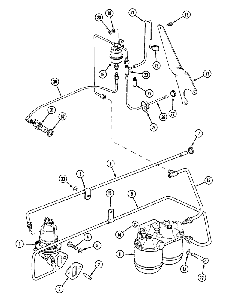 Схема запчастей Case IH 1494 - (3-034) - FUEL FEED PUMP, FILTERS AND TUBES (03) - FUEL SYSTEM