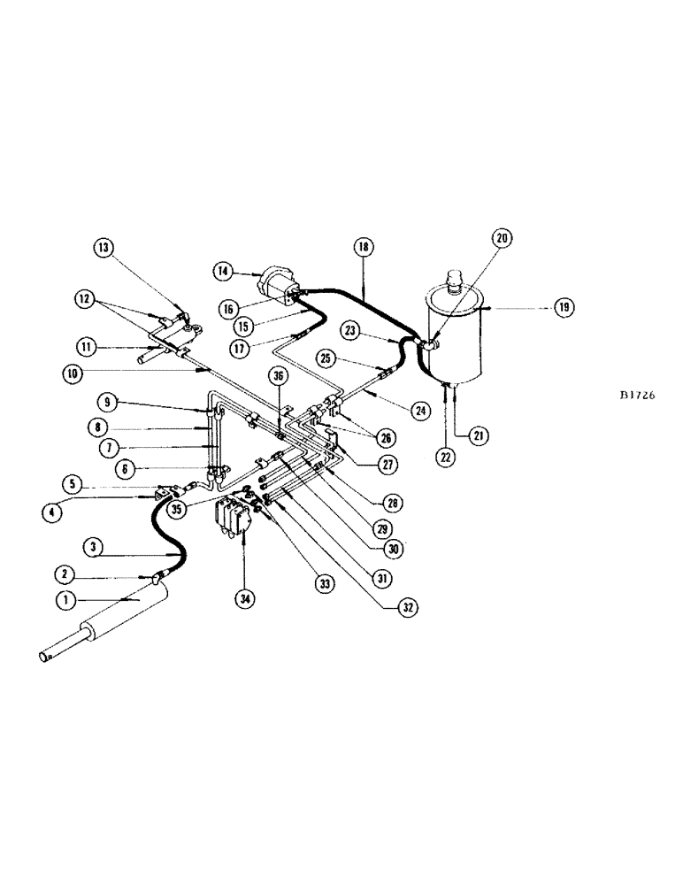 Схема запчастей Case IH 660 - (248) - HYDRAULIC SYSTEM, MANUAL STEERING 