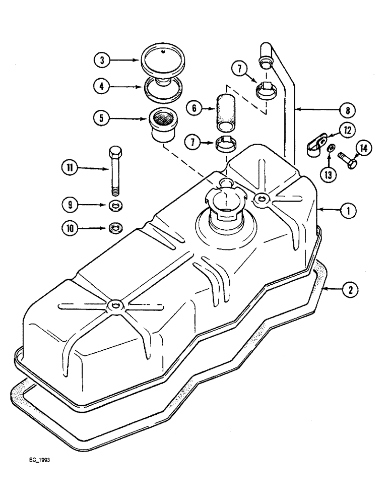 Схема запчастей Case IH 3220 - (2-042) - VALVE HOUSING COVER, (3220) (02) - ENGINE