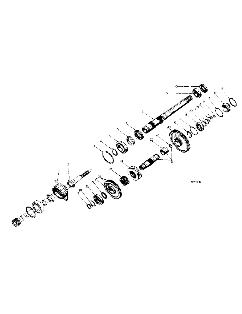 Схема запчастей Case IH 434 - (6-016) - TWO SPEED P.T.O. GEARS AND SHAFTS, 545 AND 1,000 R.P.M. - ATTACHMENTS (06) - POWER TRAIN