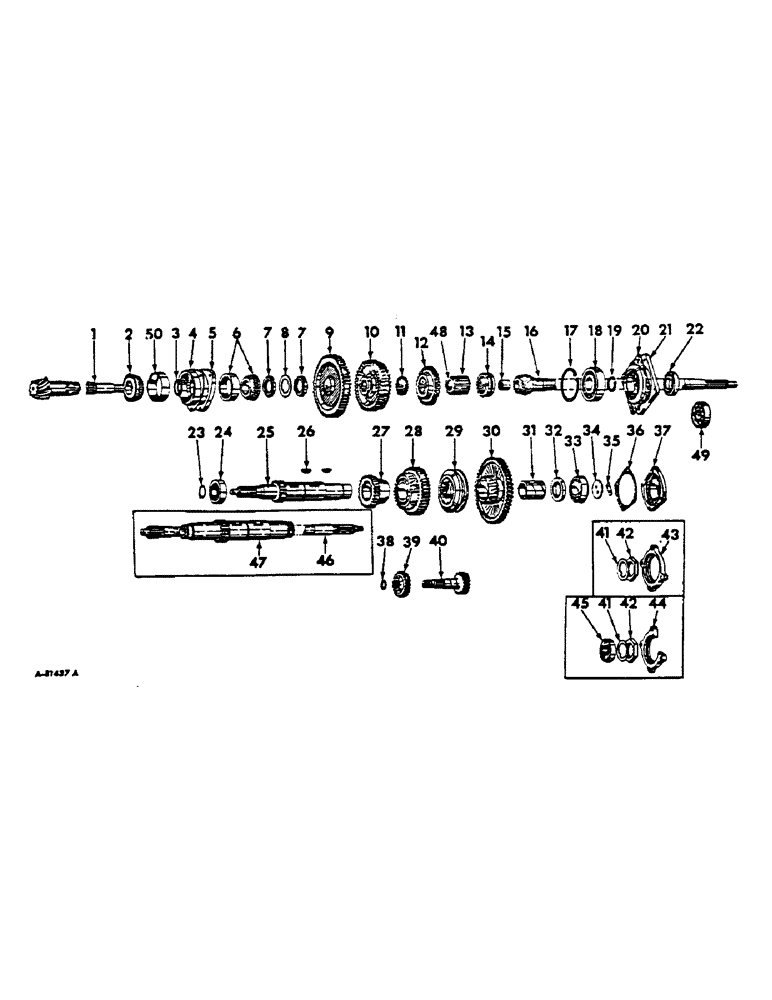 Схема запчастей Case IH 2444 - (B-08) - POWER TRAIN, TRANSMISSION GEARS AND SHAFTS (03) - POWER TRAIN