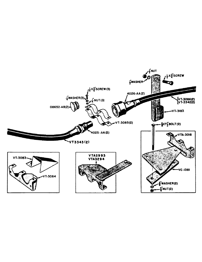 Схема запчастей Case IH VAC11-SERIES - (142) - HYDRAULIC HOSES AND COUPLINGS, VAC, VA, VAO, VAH (08) - HYDRAULICS