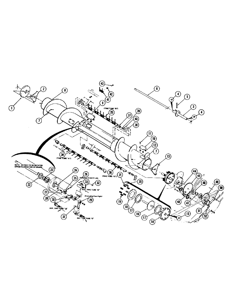 Схема запчастей Case IH 1075 - (050) - AUGER (58) - ATTACHMENTS/HEADERS