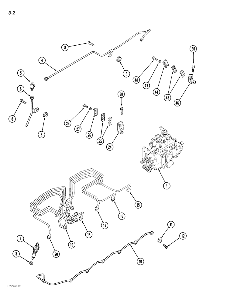 Схема запчастей Case IH 1822 - (3-02) - FUEL INJECTION SYSTEM 6TA-590 ENGINE (02) - FUEL SYSTEM