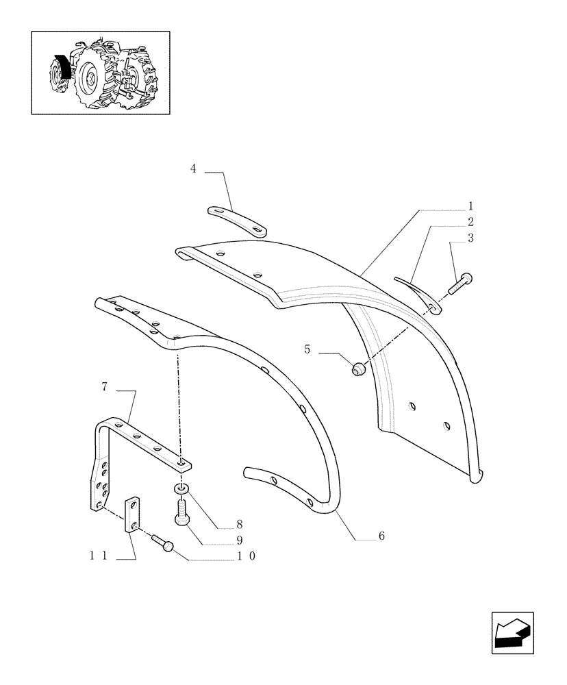 Схема запчастей Case IH JX1075N - (1.43.0[02]) - (VAR.860) FRONT MUDGUARDS (04) - FRONT AXLE & STEERING