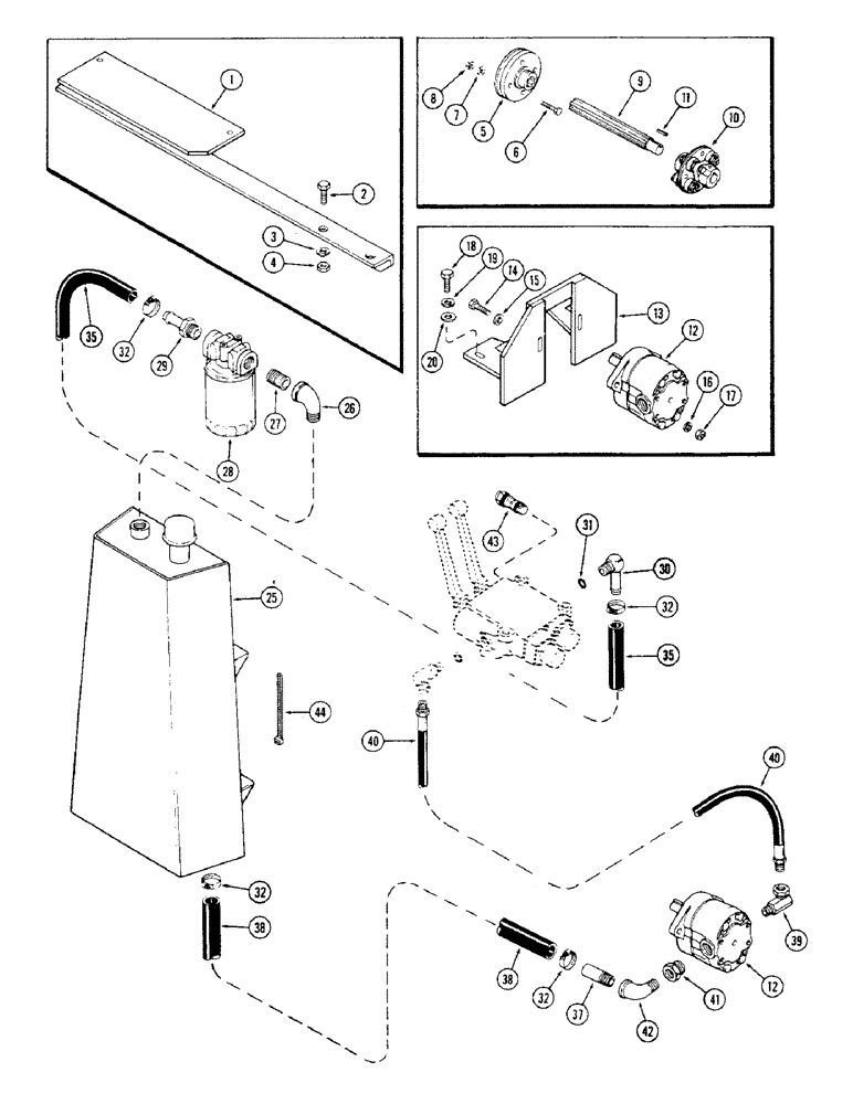 Схема запчастей Case IH 60 - (38) - HYDRAULIC KIT, FRONT MOUNTED, 13 GPM PUMP, 885 TRACTORS, USED 1979 & AFTER (35) - HYDRAULIC SYSTEMS