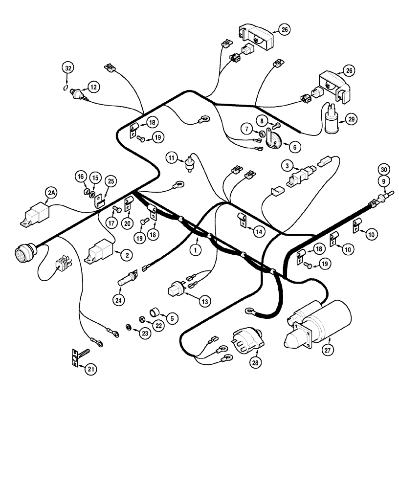 Схема запчастей Case IH MX110 - (04-03) - HARNESS ENGINE (JJE0956090 - ,JJA0091438, JJA0091709 -) (04) - ELECTRICAL SYSTEMS