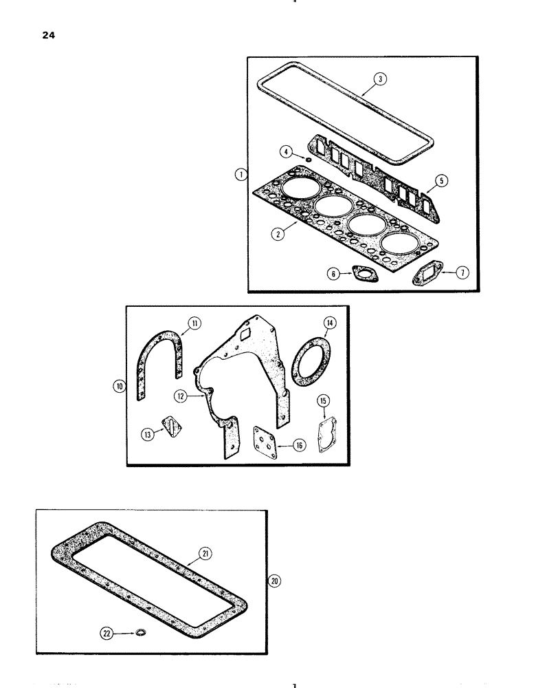 Схема запчастей Case IH 470 - (024) - ENGINE GASKET KITS, 470 (148B) SPARK IGNITION ENGINE (02) - ENGINE