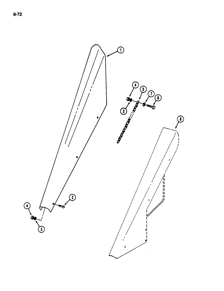 Схема запчастей Case IH 1822 - (9-072) - PLANT LIFTER EXTENSION (13) - PICKING SYSTEM