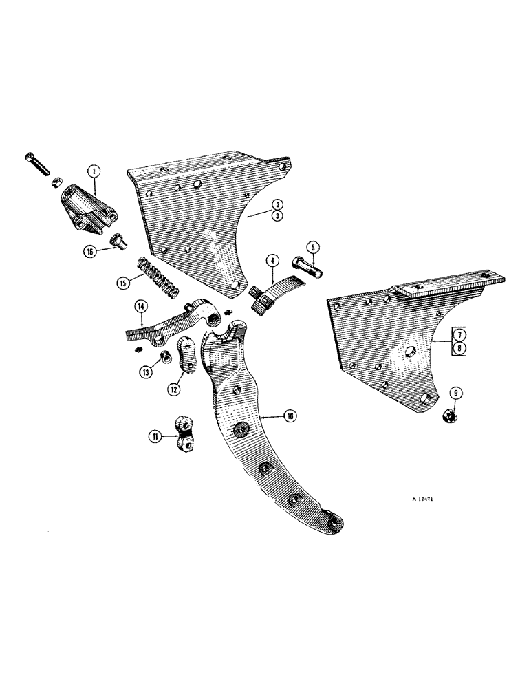 Схема запчастей Case IH MA - (24) - BEAM BRACKETS AND TRIP STANDARDS, MTA TWO BOTTOM, 14 AND 16 INCH 