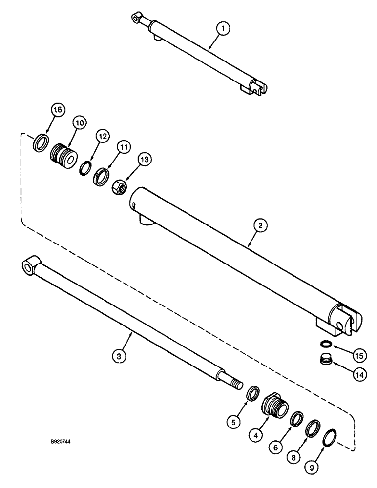 Схема запчастей Case IH 2055 - (8-60) - BASKET COMPACTOR CYLINDER ASSEMBLY (07) - HYDRAULICS