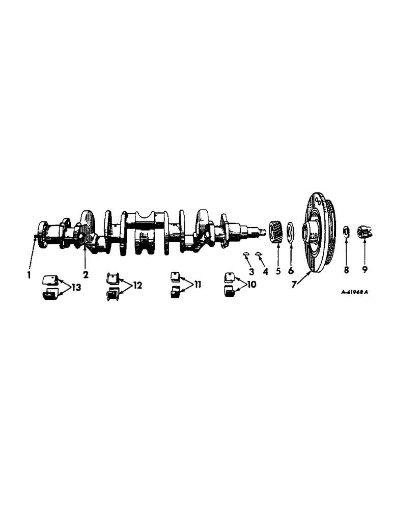 Схема запчастей Case IH 414 - (272) - CRANKSHAFT, FLYWHEEL AND BEARINGS (10) - ENGINE