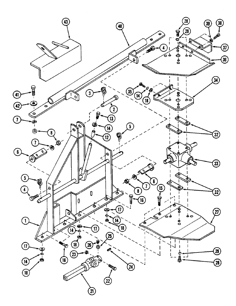 Схема запчастей Case IH 54FRS - (24) - HEADER MOUNTING FRAME, 54 FRS SNOW THROWER 