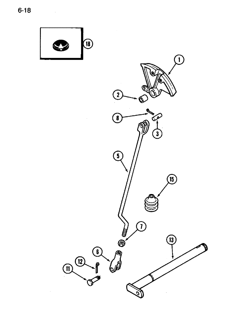 Схема запчастей Case IH 3394 - (6-18) - PARK LOCK CONTROL (06) - POWER TRAIN