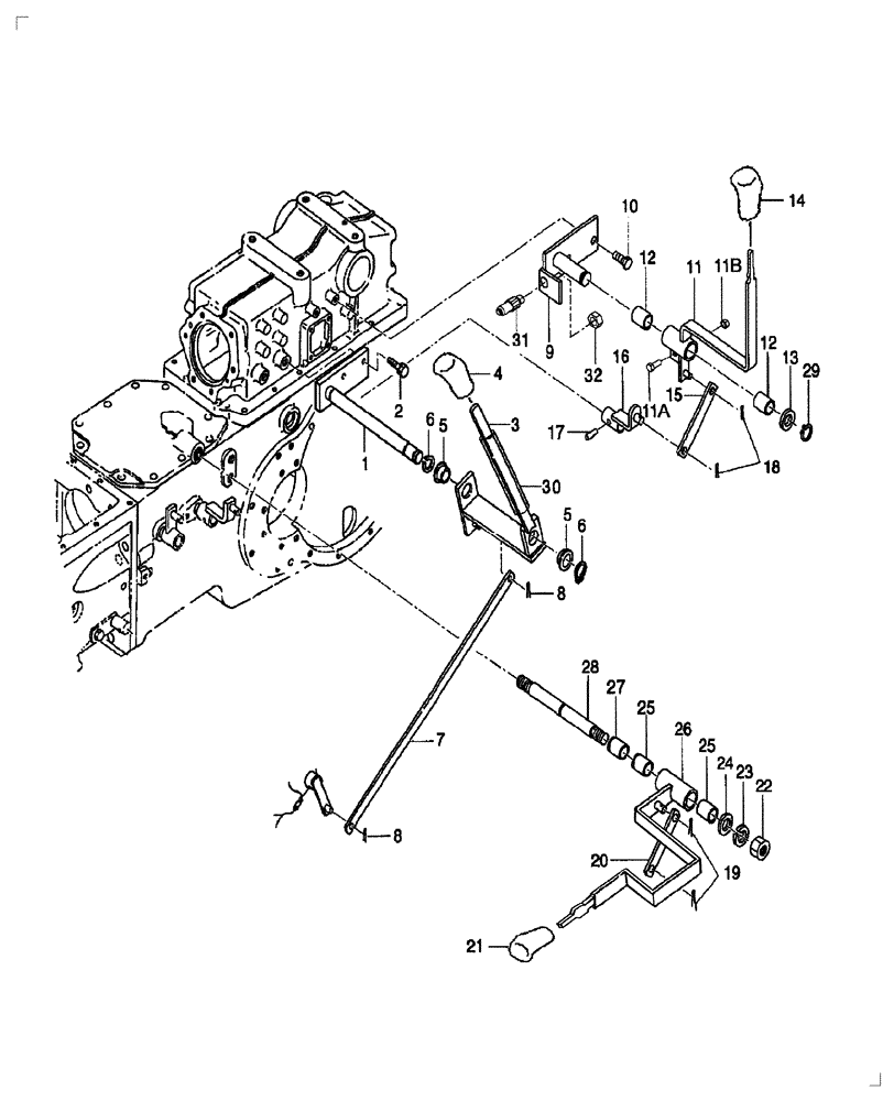 Схема запчастей Case IH DX55 - (03.07) - CHANGE LEVERS (03) - TRANSMISSION