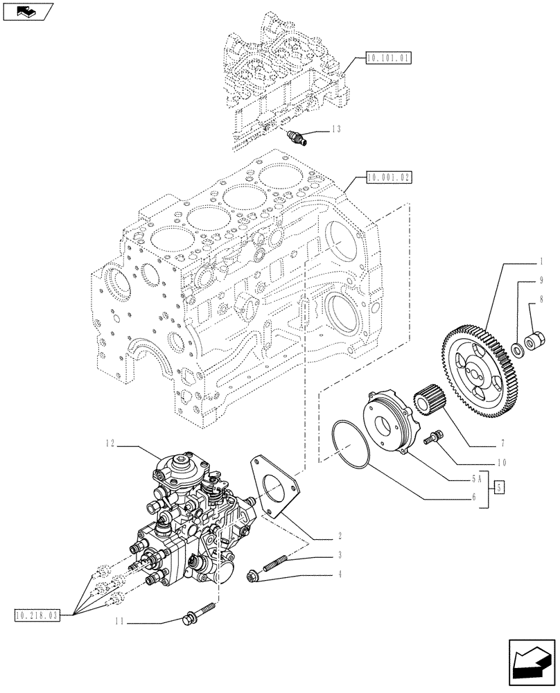 Схема запчастей Case IH F4CE9484L J602 - (10.246.01) - INJECTION PUMP DRIVE - (2855091 - 2856741) (10) - ENGINE