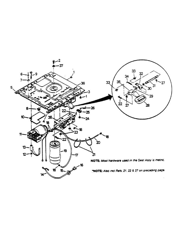 Схема запчастей Case IH 9180 - (01-23) - SEAT ASSEMBLY, COMPRESSOR AND MOUNTING (10) - CAB