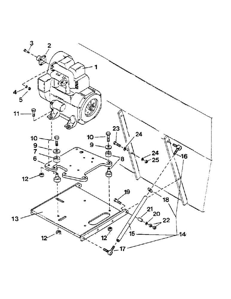 Схема запчастей Case IH 1802 - (47) - ENGINE MOUNTING GROUP, MODEL AS1502 