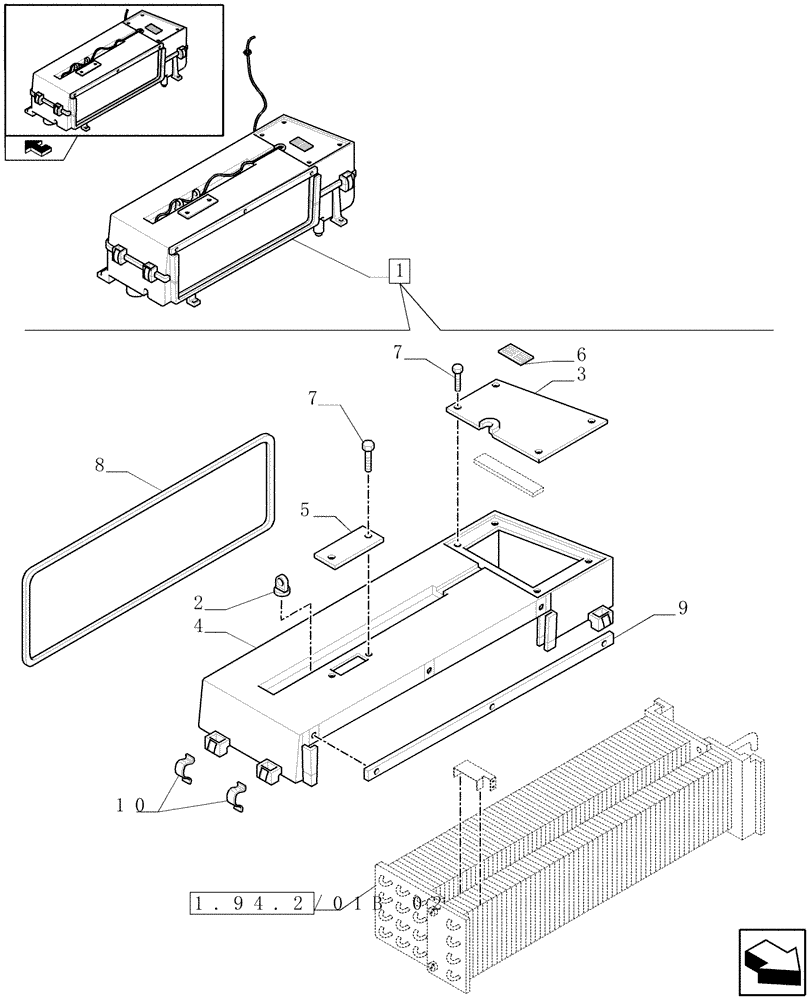 Схема запчастей Case IH MAXXUM 140 - (1.94.2/01B[01]) - AIR CONDITIONER - BREAKDOWN (10) - OPERATORS PLATFORM/CAB