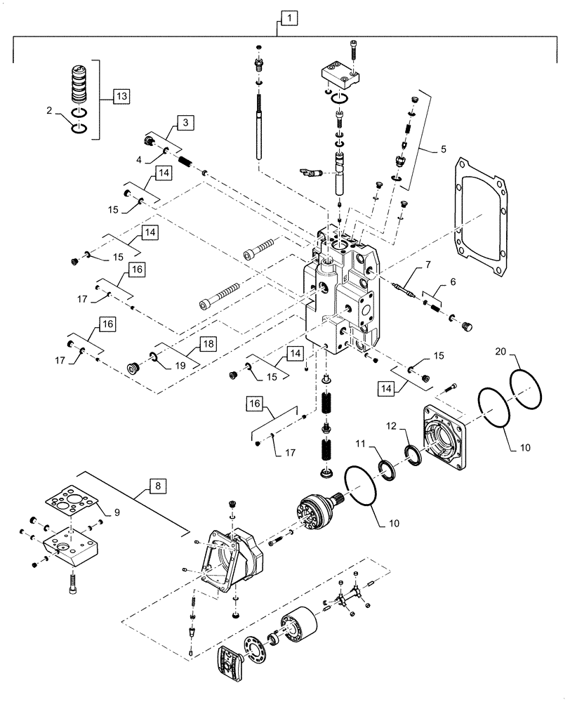 Схема запчастей Case IH 4420 - (06-006) - MOTOR, SERIES 51 Hydraulic Plumbing