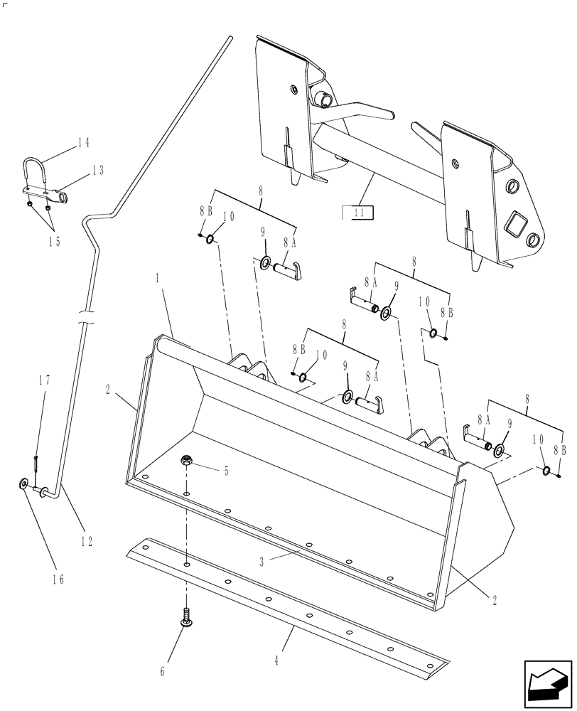 Схема запчастей Case IH L350 - (011.01) - BUCKETS & BOLT-ON CUTTING EDGES (00) - COMPLETE MACHINE