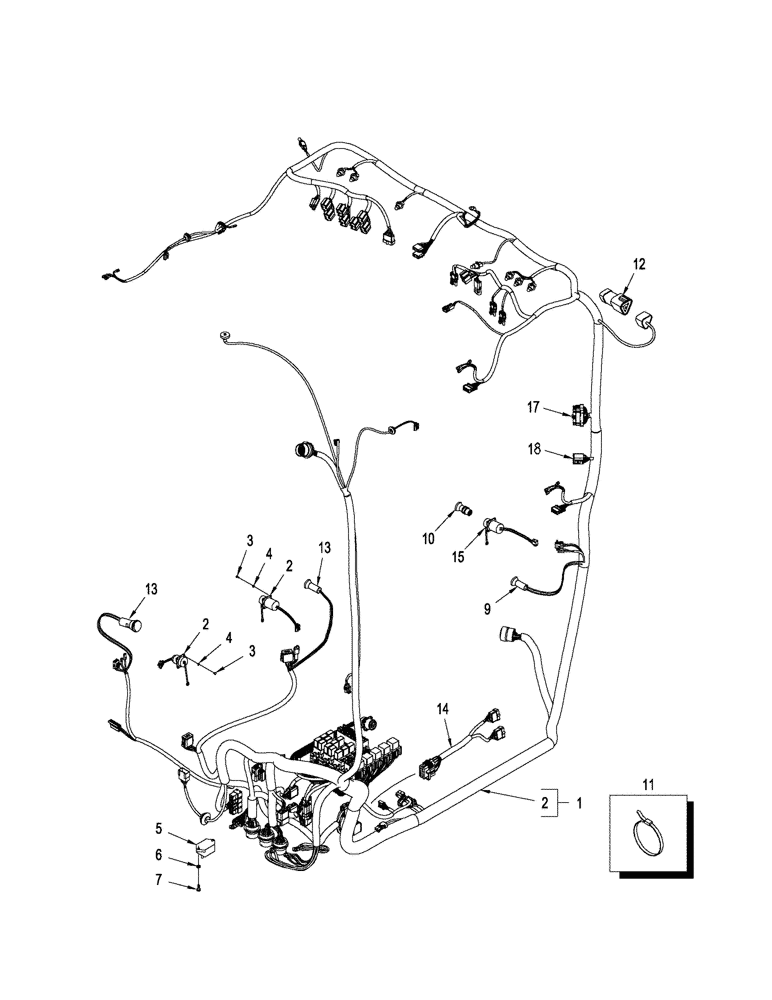 Схема запчастей Case IH STX380 - (04-15) - HARNESS - MAIN CAB, DELUXE AND LUXURY CABS (04) - ELECTRICAL SYSTEMS