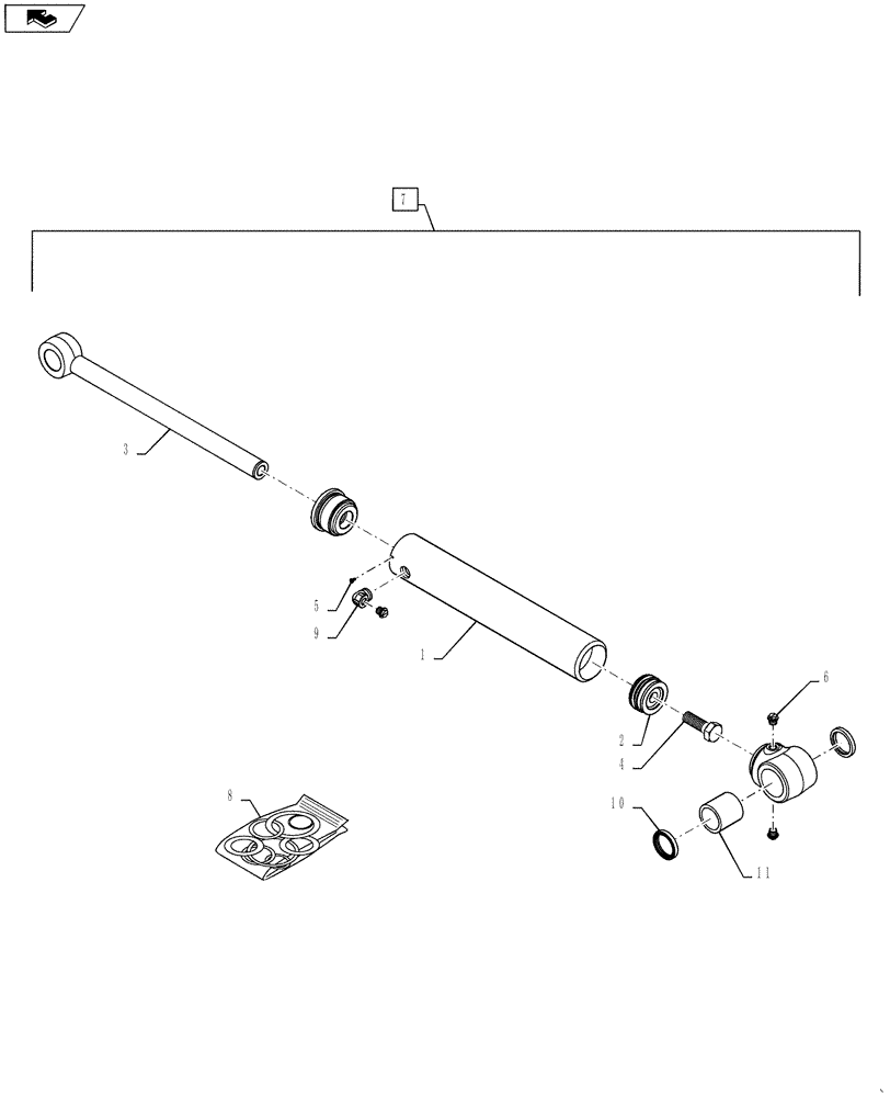 Схема запчастей Case IH SV185 - (35.723.AA[01]) - BUCKET CYLINDER (SV185) (35) - HYDRAULIC SYSTEMS