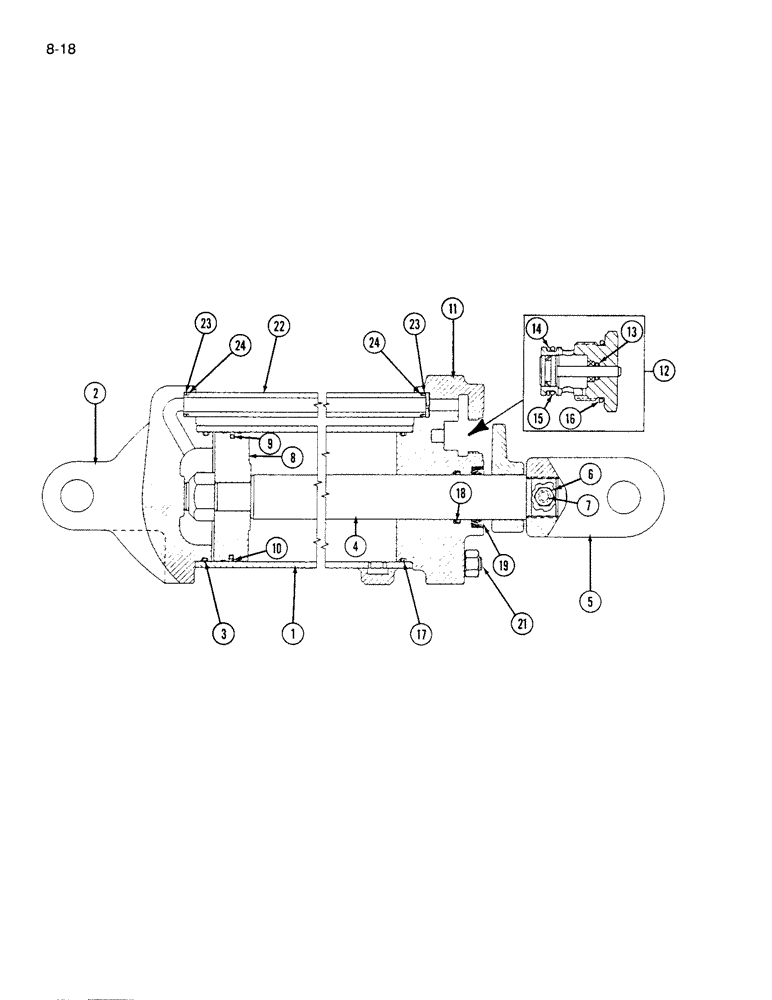 Схема запчастей Case IH 310 - (8-18) - HYDRAULIC CYLINDER, 3.5 X 8 INCH, DOUBLE ACTING (08) - HYDRAULICS