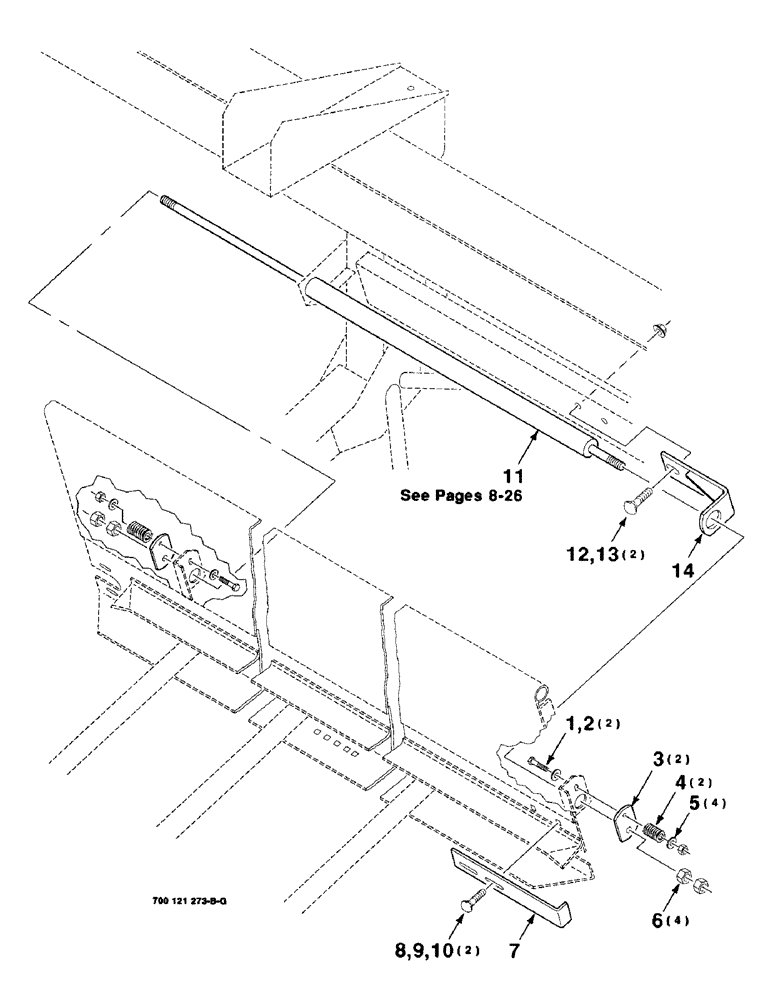 Схема запчастей Case IH 8820 - (6-22) - DRAPER SHIFTER ASSEMBLY, 30 FOOT, CYLINDER MOUNTING (09) - CHASSIS