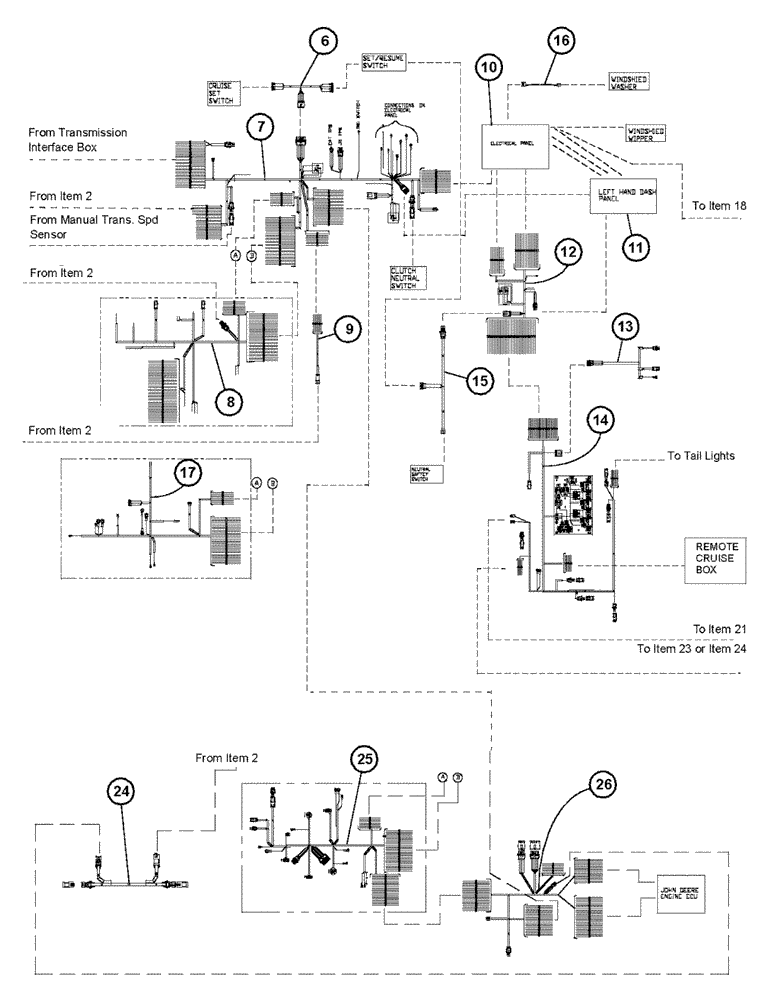 Схема запчастей Case IH FLX4375 - (08-002[02]) - MAIN ELECTRICAL HARNESSES (06) - ELECTRICAL