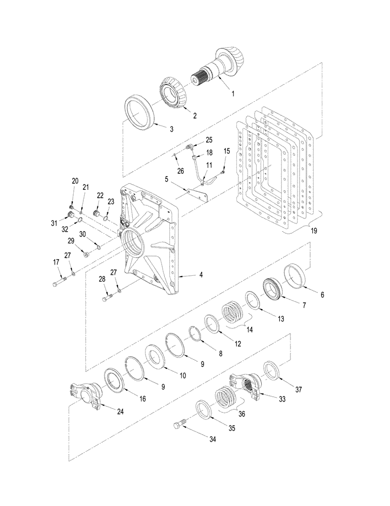 Схема запчастей Case IH STEIGER 335 - (06-57) - AXLE ASSEMBLY - COVER, FRONT AXLE (06) - POWER TRAIN