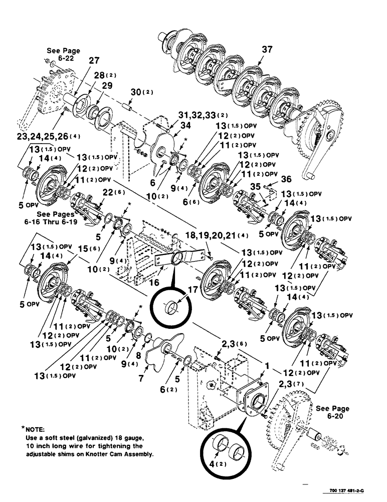 Схема запчастей Case IH 8585 - (6-14) - DRIVE AND CAM ASSEMBLY (14) - BALE CHAMBER