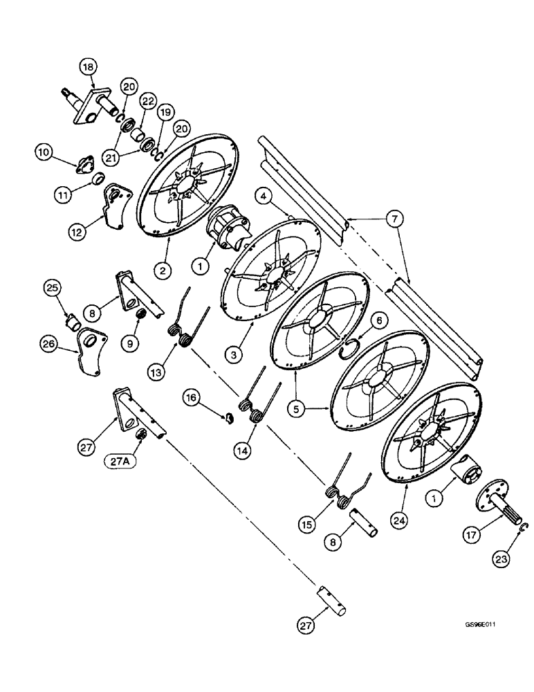 Схема запчастей Case IH INTERNATIONAL - (2-22) - PICK-UP REEL (13) - REEL