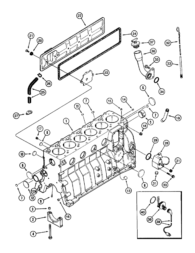 Схема запчастей Case IH 8850 - (10-52) - CYLINDER BLOCK, SERIAL NUMBER CFH0099001 THRU CFH0099164 (02) - ENGINE