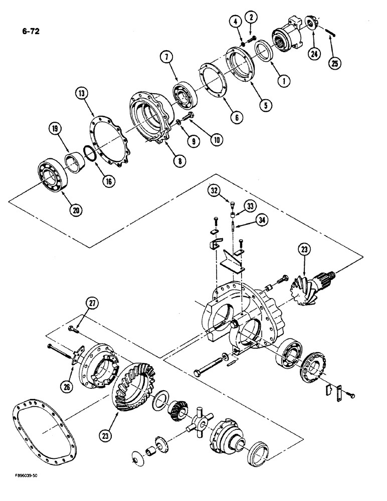 Схема запчастей Case IH 9170 - (6-72) - AXLE ASSEMBLY, DIFFERENTIAL AND CARRIER, K598.60/70 SERIES (06) - POWER TRAIN