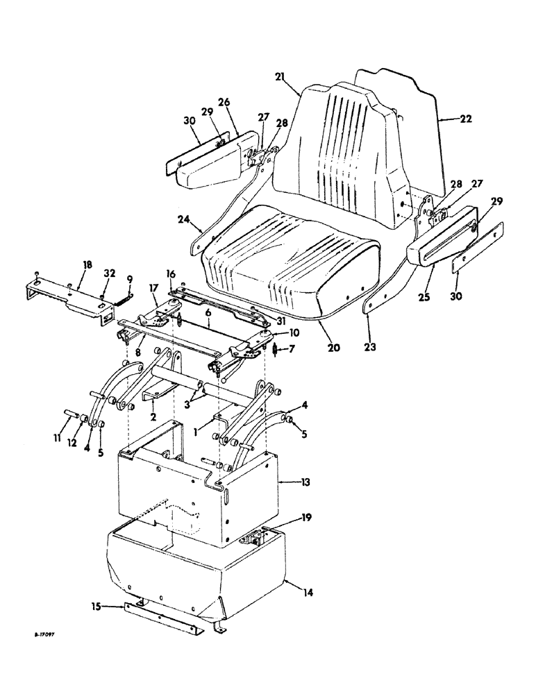 Схема запчастей Case IH 2826 - (13-13) - SUPERSTRUCTURE, HYDRAULIC SEAT ATTACHMENT (05) - SUPERSTRUCTURE