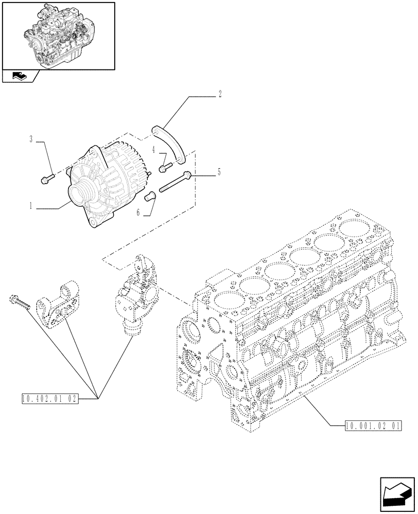 Схема запчастей Case IH F4GE9684R J603 - (55.301.01) - ALTERNATOR (2855466 - 2855737) 