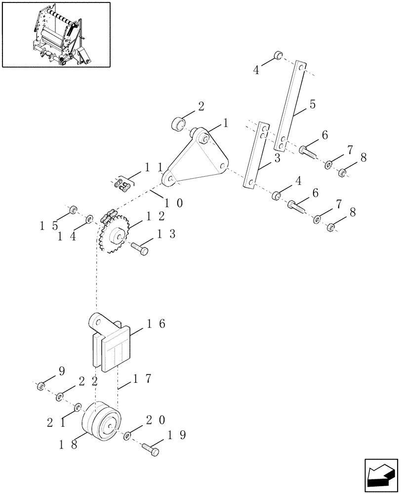 Схема запчастей Case IH RBX461 - (027) - DECLUTCH LINKAGE (62) - PRESSING - BALE FORMATION